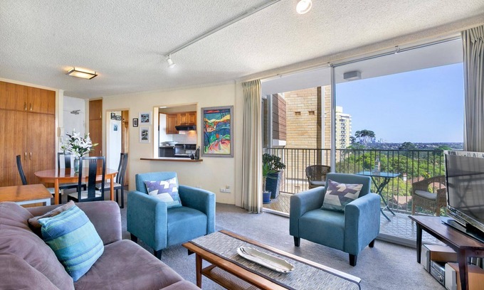 Mosman Apartamento | MOS72 - Encantador, cómodo y conveniente con vista frondosa pacífica.
