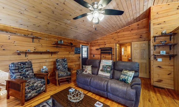 Rabun Gap Cabina | mountain cabin with deck, sunroom, grill, fireplace, arcade, & wifi - dogs ok