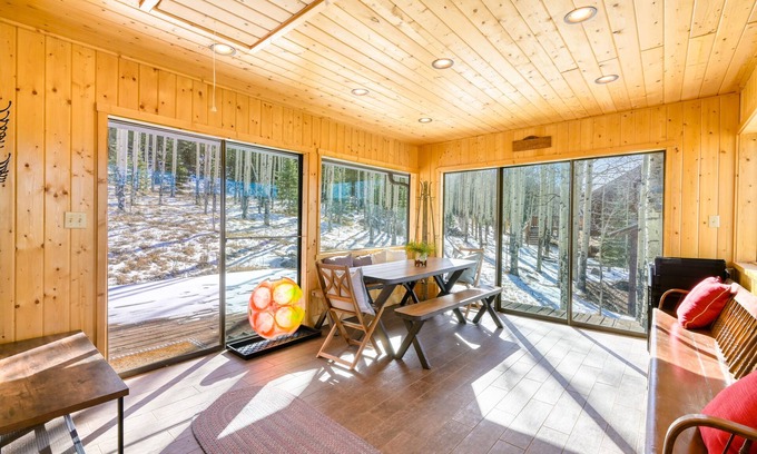 Angel Fire Casa | Mountain-view retreat on 200 acres with sunroom, wood stove & W/D - dog-friendly