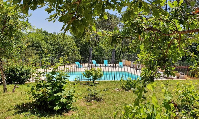 Saint-Andre-dAllas Cabaña | NEAR SARLAT Gîte 3* for 10 persons LA GRANDE SALAMANDRE with SWIMMING POOL