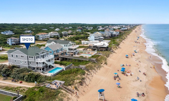 Southern Shores Casa | Neptune Dunes: Oceanfront, Saltwater Pool, Hot Tub