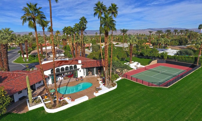Indian Wells Casa | Nueva propiedad privada de 2 acres - Pista de tenis, piscina / spa, huertos, increíbles vistas de Mtn