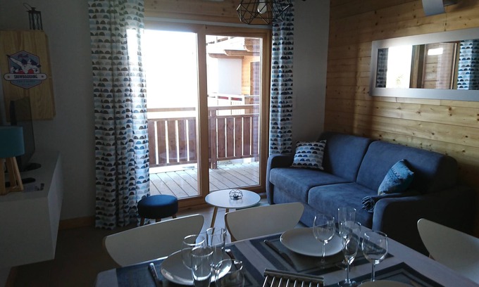 Mont-de-Lans Apartamento | Nuevo apartamento ski-in ski-out con garaje