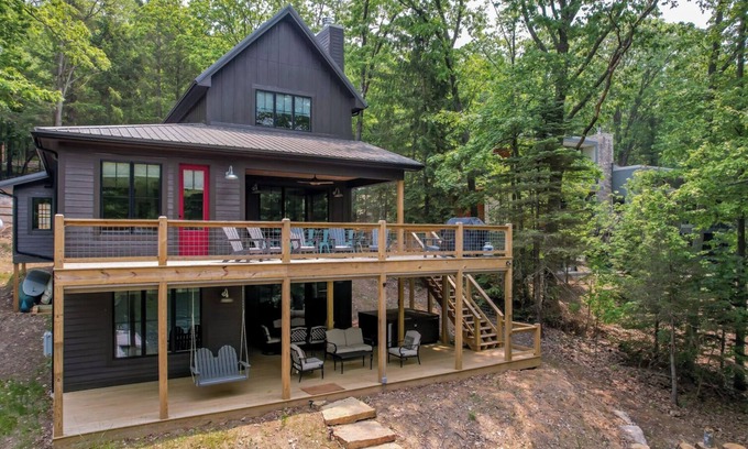 Swanton Casa | New Construction Lakefront Home with Private Dock, Fire Pit, Hot Tub