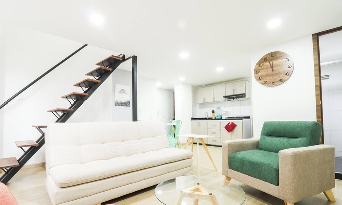 Bogota Apartamento | NUEVO DUPLEX CHAPINERO ESTILO PACÍFICO Y BRILLANTE / 2 CAMAS.