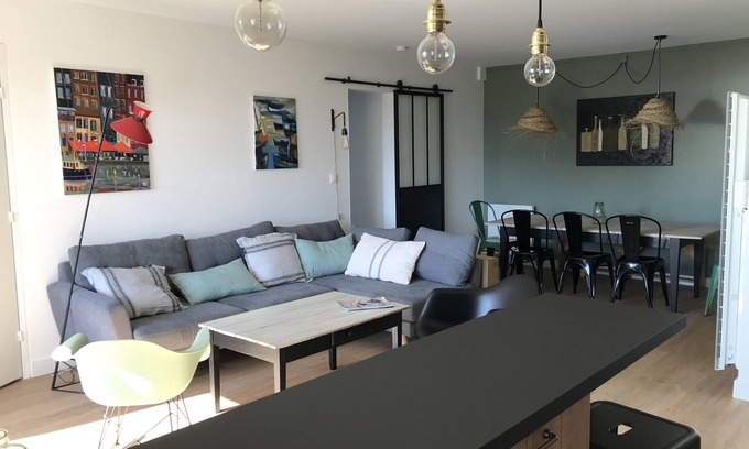 Cabourg Casa | NEW !! Full sea view. Charming apartment 3 bedrooms private parking