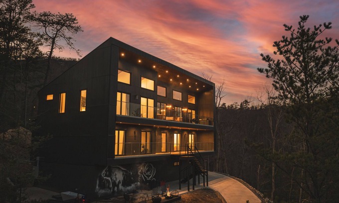 Lake Lure Casa | NEW Modern Luxury Inside Rumbling Bald Resort- Hot Tub, Cold Plunge, Firepits