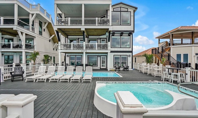 Yaupon Beach Casa | New-Oceanfront-Elevated Pool-Elevator-Hot Tub-Kiddie Pool/Fun Deck Spa-Sleeps34