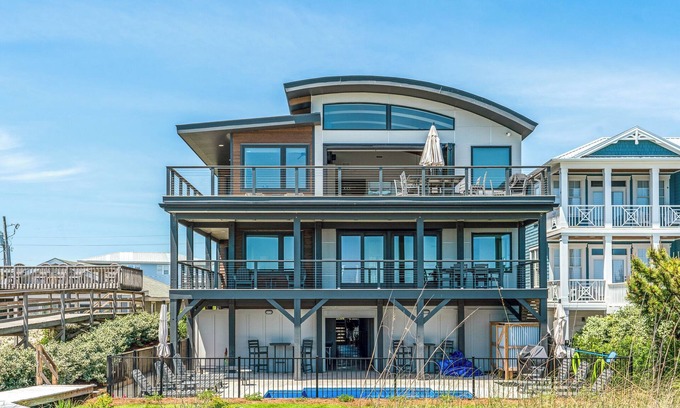 Carolina Beach Casa | ¡Para estrenar! Sol de Mar frente al mar, piscina, diseño moderno y elegante, vistas panorámicas