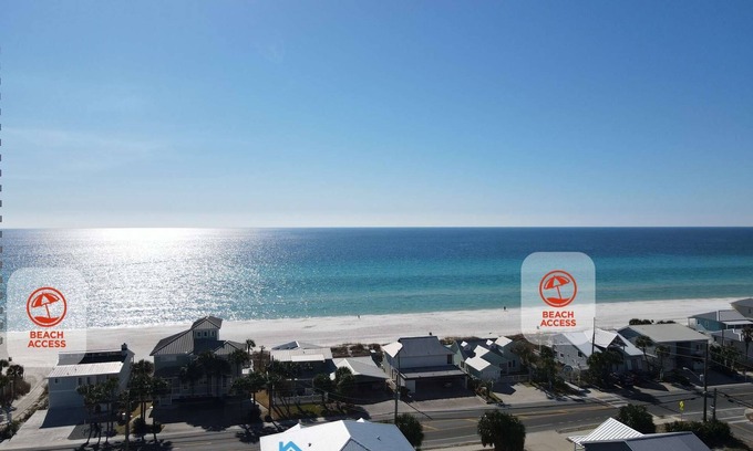 Miramar Beach Casa | New!! Steps To Beach, Gulf Views, Private Heated Pool
