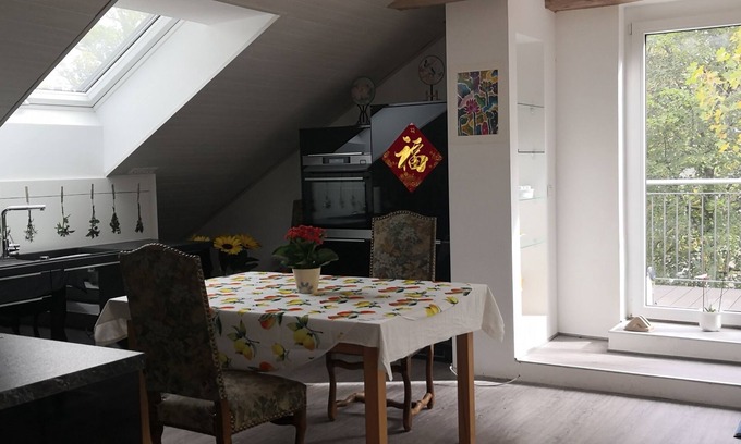 Bamberg Casa | Bonito apartamento en la azotea con balcón u. estacionamiento