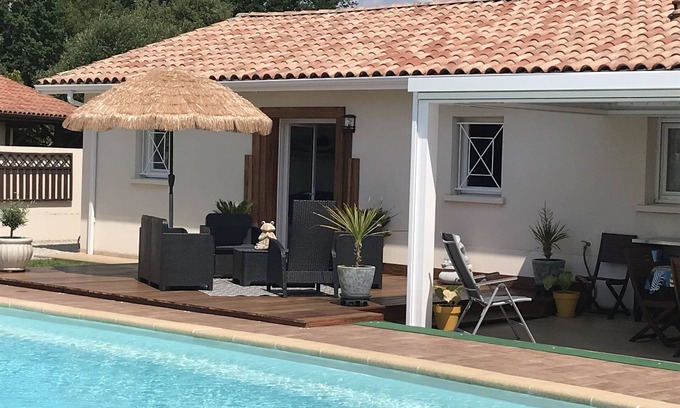 Biscarrosse Villa | HERMOSA VILLA EN UNA CLASE DE NIVEL 3 * - GRAN PISCINA SEGURA PISCINA-6