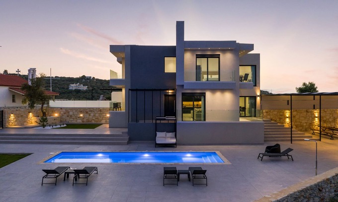 Agia Marina Villa | Nikolioudis Luxury Villa Wine - 900m From Agia Marina Beach