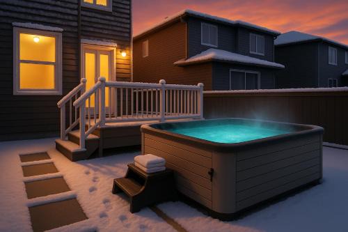 West Edmonton Casa | Nordic Oasis near West Edmonton Mall with Hot Tub & King Ensuite