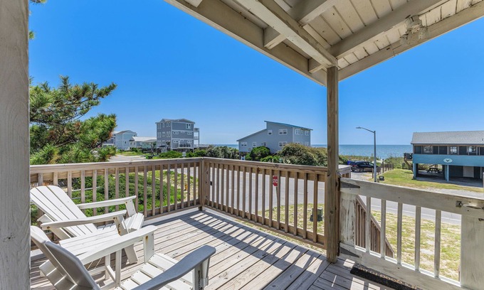 Oak Island Casa | Oak Island Escape-2nd Row, Pet-Friendly w/Ocean Views & Boat Ramp Nearby