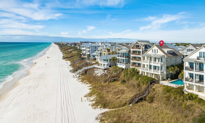 Inlet Beach Casa | Ocean Escape Cottage - Gulf Front Luxury! Free Bikes/Chairs/Fitness/Tennis!