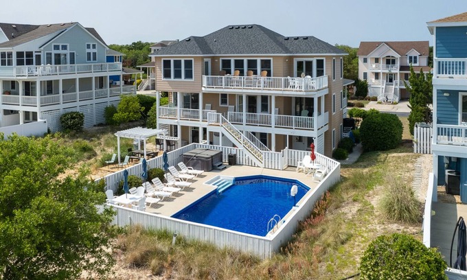 Duck Cabaña | Ocean Journey 7B/9B Pool, Hot tub, Walk to Beach in the Heart of Duck