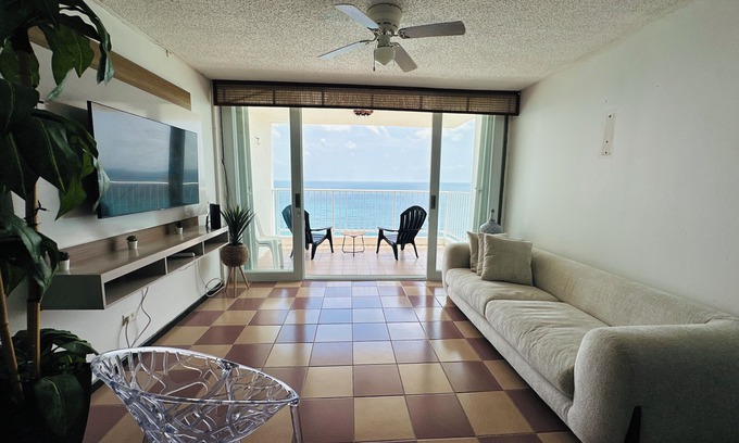 La Pared Condominio | Ocean View 2-bedroom condo with WiFi, beach access in the pleasant Luquillo.