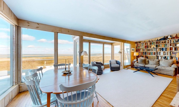 Barnstable Casa | Ocean-view home with private beach, streaming, grill, outdoor shower, deck, & AC