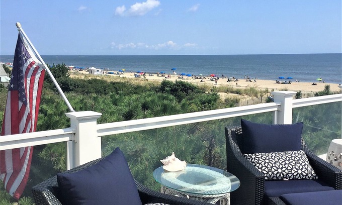 Dewey Beach Casa | Ocean View Ocean Block House Sleeps 16 Pool Table