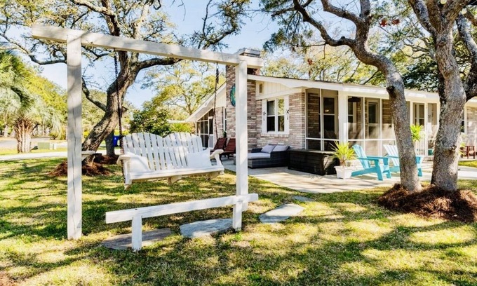 Yaupon Beach Casa | Ocean View, Surrounded by Oaks, Game Room w/ Arcades, Fire Pit, Hot Tub Pergola