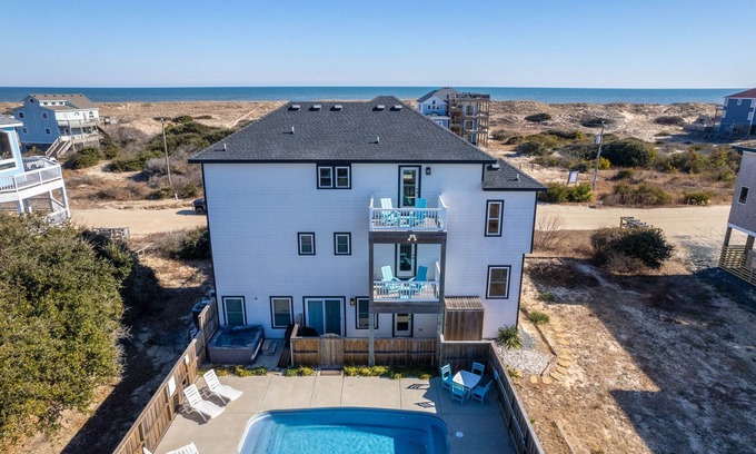 Carova Beach Casa | Ocean Views with Saltwater Pool + Spa 5BR Family Beach Retreat Carova 4x4