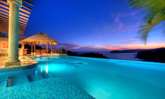 Santa Maria Huatulco Villa | Villa frente al mar frente a la playa en Violin Bay cerca de Santa Cruz