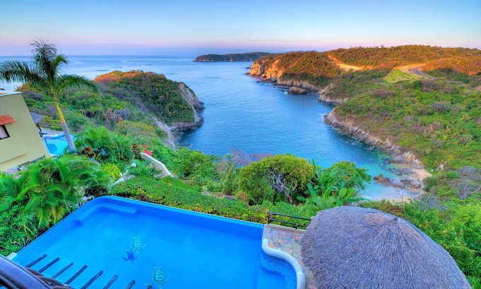 Santa Maria Huatulco Villa | Villa frente al mar frente a la playa en Violin Bay cerca de Santa Cruz