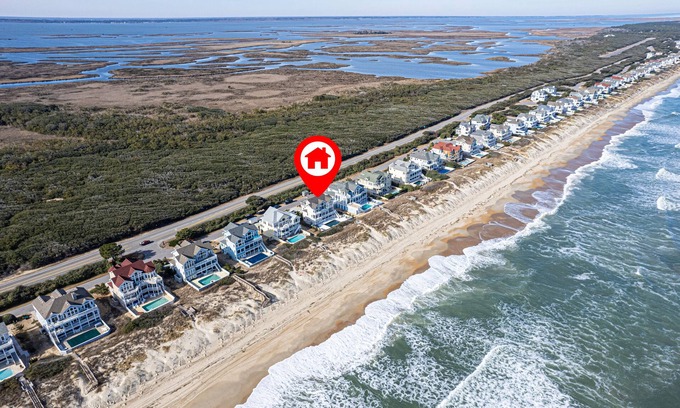 Corolla Casa | Oceanfront, Game Room, Decks, Heated Pool, Hot Tub, Ocean Views, Fully Loaded