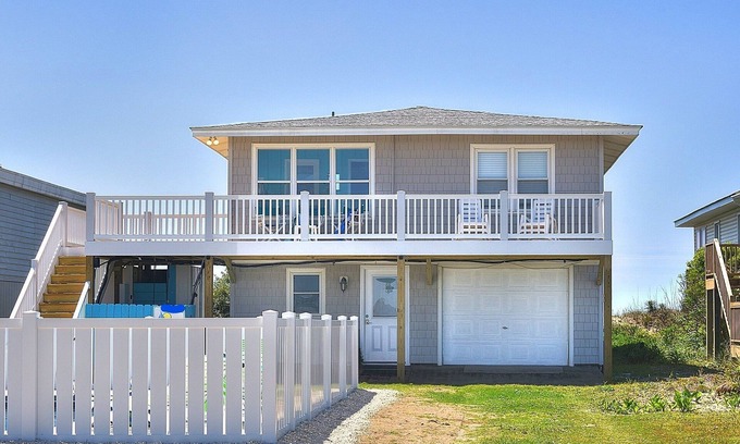 Holden Beach Cabaña | Oceanfront. Heated Saltwater Pool. Perfect For A Small Family.