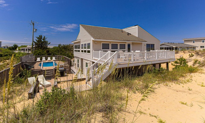 Sandbridge Casa | Oceanfront home with space for 22, private pool, amazing view, decks & WiFi