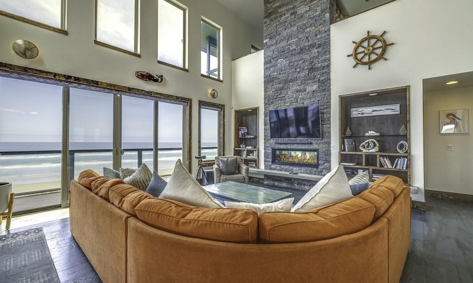 South Beach Casa | Casa elegante de Newport con jacuzzi y sauna en la playa
