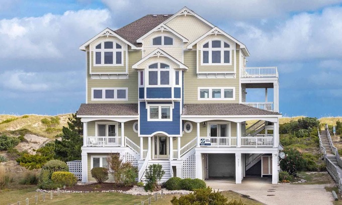 Ocean Isle Estates Casa | Oceanfront Home with Hot Tub, Pool, Putting Green, Elevator, and Game Room