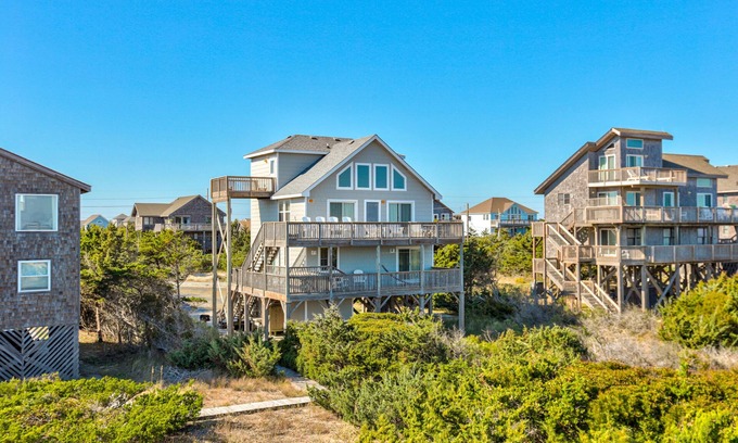 Avon Casa | Oceanfront House with Private Hot Tub, Ocean View, Shared Pool, Free WiFi, & A/C