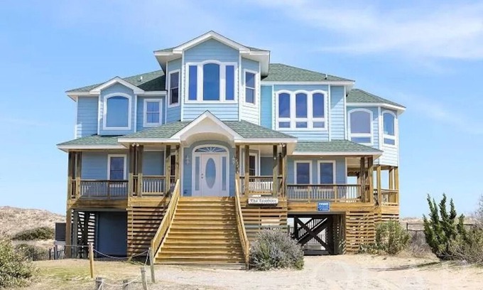 Carova Beach Casa | Oceanfront Luxury Home w/ Private Pool, Hot Tub, Game Room & More!