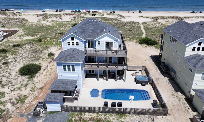 Carova Beach Casa | OCEANFRONT, Pool, 4-wheel drive area, Wild Horses, Ocean Views, Pool Table-4x2105, Blue Dune