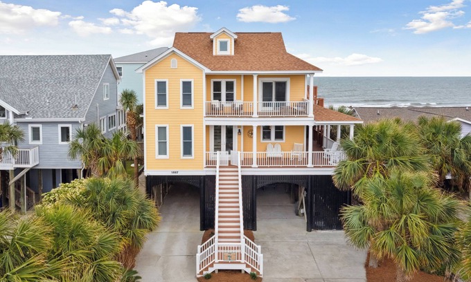 Folly Beach Casa | Oceanfront w/ Pool, Panoramic Deck Views, 5BDR | Folly Ocean Breeze by AvantStay