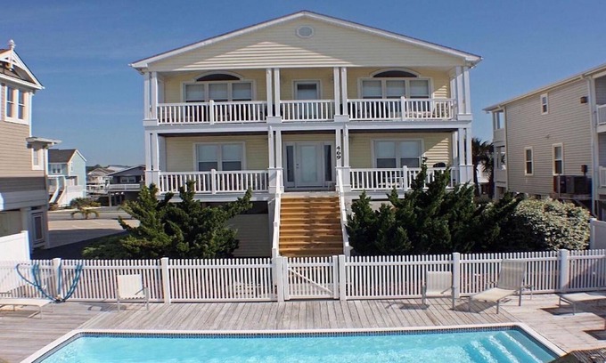 Holden Beach Casa | Frente al mar w / piscina climatizada por muelle, grandes familias fr. ¡Abierto ahora para 2020!