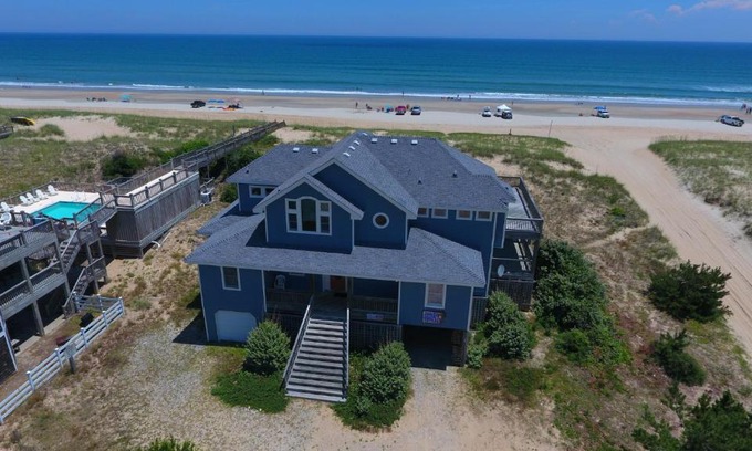 Carova Beach Casa | Oceanfront, Wild Horses, Ocean Views, Private Pool, 4x2251, Beauty & The Beach