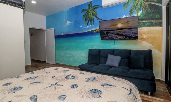 Cuzamil Villa | One bedroom. Outdoor Pool, outdoor grill, mezzanine floor. Kids welcome