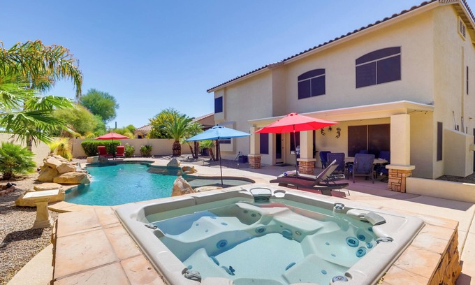Canyon Trails Casa | Outdoor Living Space: Sunny Retreat in Goodyear!