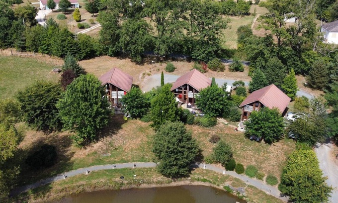 Meilhac Casa | Parque natural del Périgord-Lemosín Casa de madera, Piscina