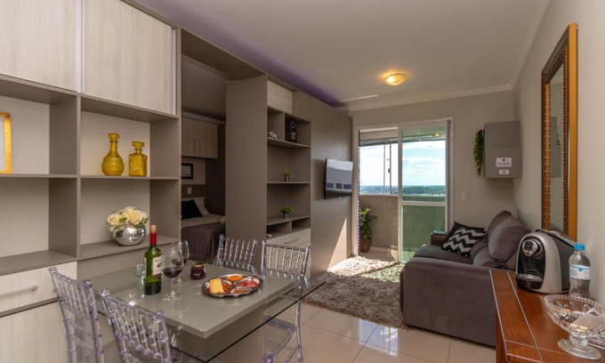 Centro Apartamento | Pôr do sol 18º andar vista da cidade CENTRAL, Garagem NOVO