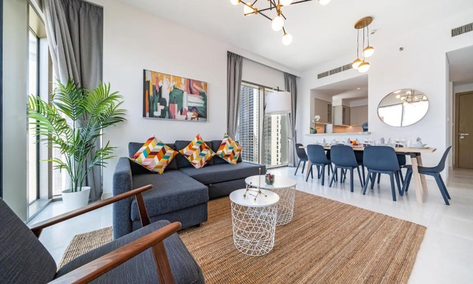 Dubai Apartamento | Panoramic Burj Views - Lovely 3BR in Creek Harbour