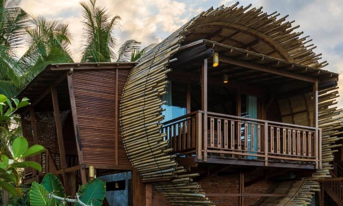 Peliatan Villa | Vistas panorámicas de los campos de arroz Bee House Ubud