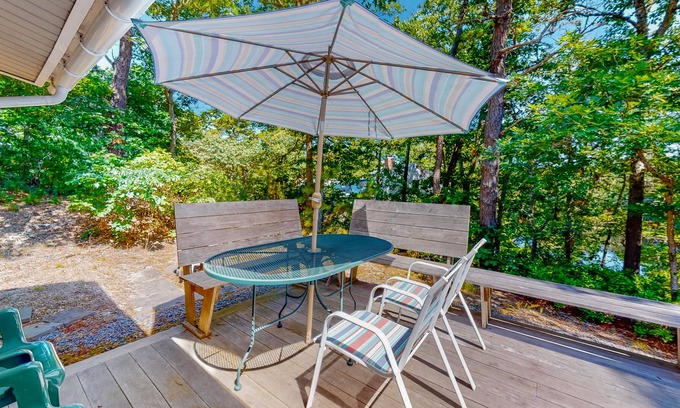 South Orleans Casa | Peaceful woodland home with spacious property, pond views, & outdoor dining
