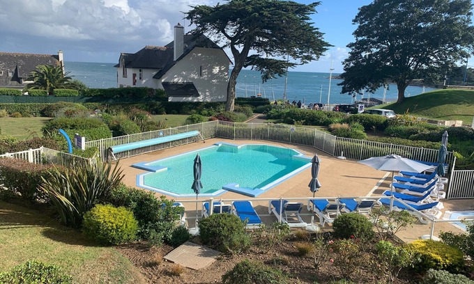 Benodet Apartamento | Penfret - Appt avec piscine, vue mer, plage à 50m