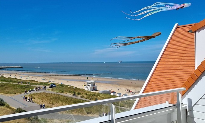 Cadzand-Bad Apartamento | Soleado apartamento "Penthouse Windkracht 10" con vista al mar en Cadzand-Bad