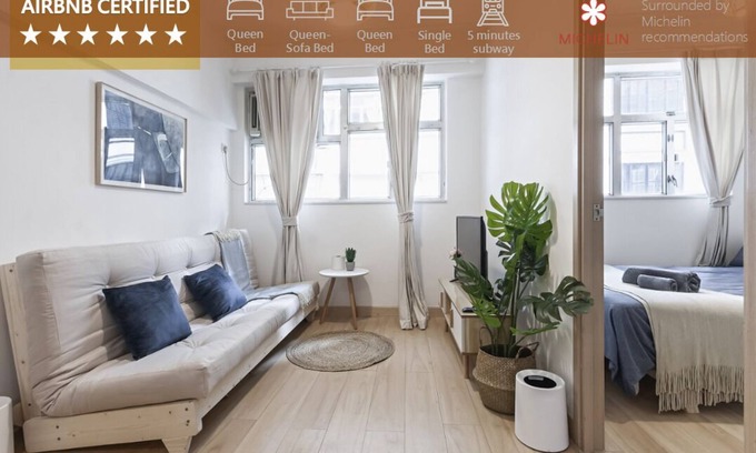 Sheung Wan Apartamento | PERFECT 2BDR, 3beds SOHO hip hideout for foodies