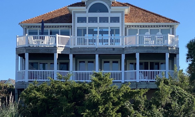 Nags Head Casa | Atardecer, campo de golf y vistas despejadas sobre la bahía, realmente únicas.